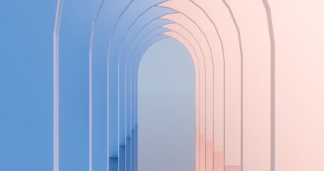 Obraz premium Abstract architecture background arched interior 3d render