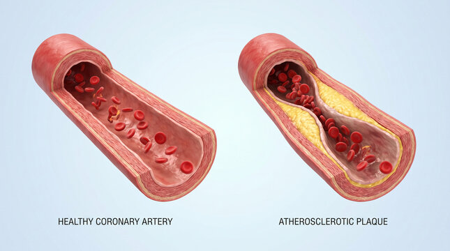 Coronary Artery Anatomy with Atherosclerotic Plaque Formation
