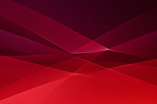 Deep ruby red layers flow along a dark central horizon to create a sophisticated panoramic abstract background. generated by AI.