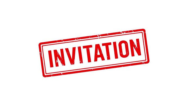 Invitation rubber stamp text animation video
