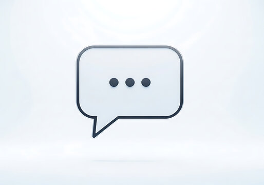 White speech bubble icon with ellipsis for message chat bubble