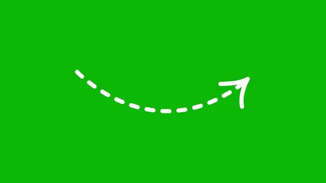 Hand drawn curved arrow direction animation video