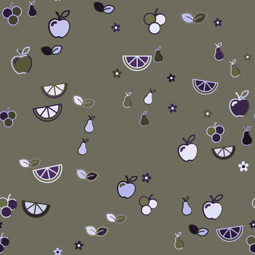 Stylized Fruits and Flowers Pattern