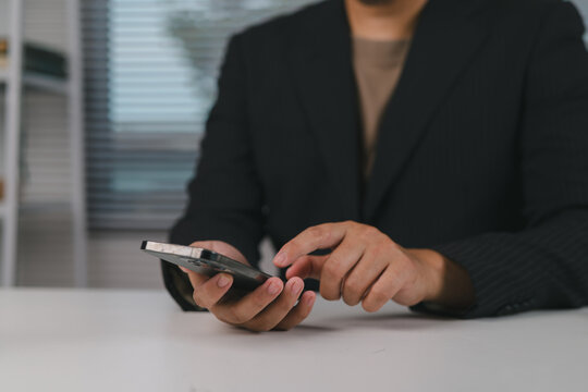 digital communication and business networking concept with smartphone messaging, feedback cycle, and team collaboration in a corporate environment.
