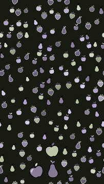 Pattern of Apples, Pears, and Strawberries