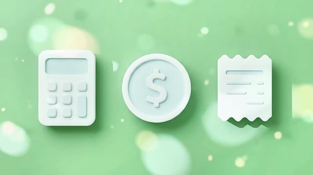 Coin calculator icon on green background 