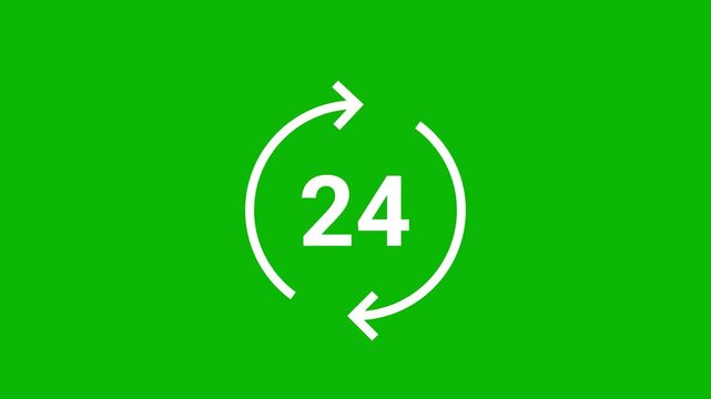 Twenty four hour cycle arrow animation video