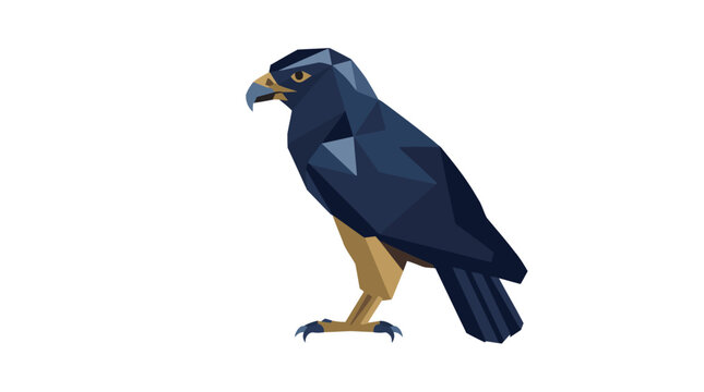 Low poly hawk bird of prey illustration.