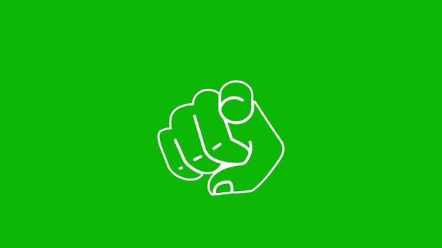 Hand pointing gesture icon with motion animation video