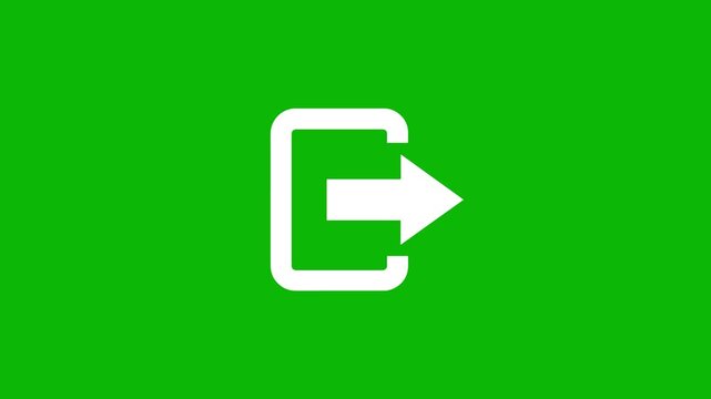 Exit arrow symbol with smooth motion animation video