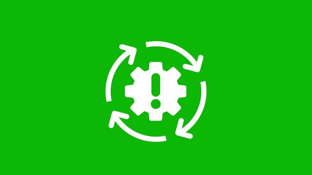 System update error warning icon with circular arrow animation