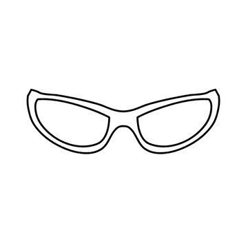 Minimalist Black Eyeglasses Silhouette Vector Icon