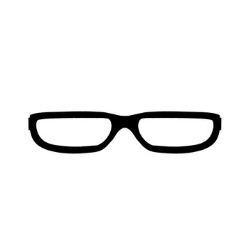 Minimalist Black Eyeglasses Silhouette Vector Icon