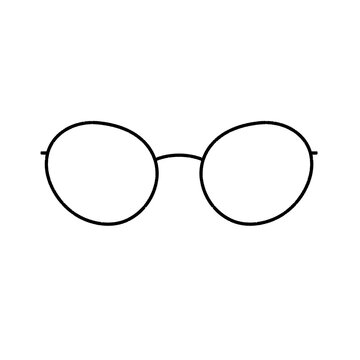 Minimalist Black Eyeglasses Silhouette Vector Icon