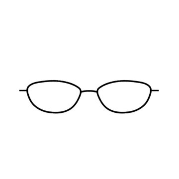Minimalist Black Eyeglasses Silhouette Vector Icon