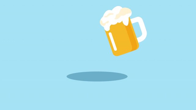 October fest beer mugs animation on blue background