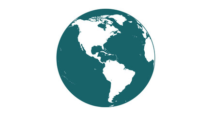 Fototapeta premium Earth Globe Illustration with Continents, Depicting Global Connections and Environmental Awareness. World Map Icon, Sustainable Development Concept.