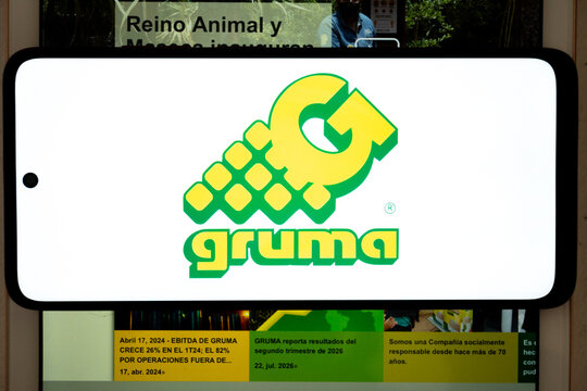 Gruma company logo displaying on information panel