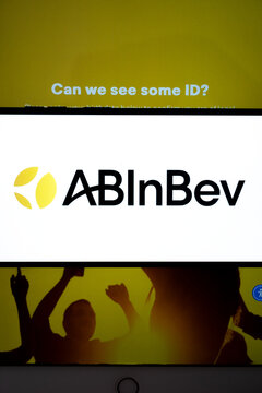 Ab inbev company logo with age verification request