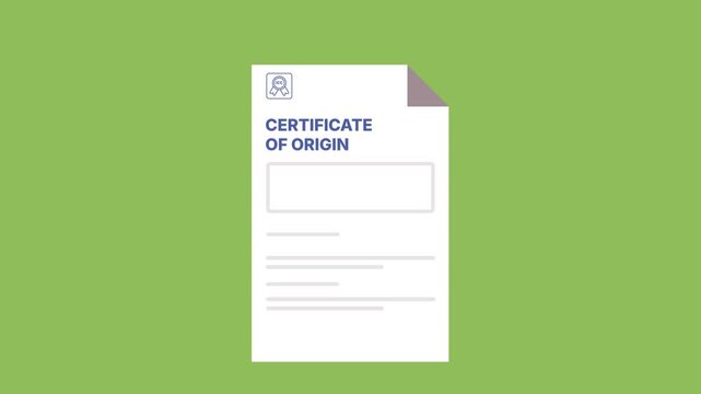 Certificate of origin