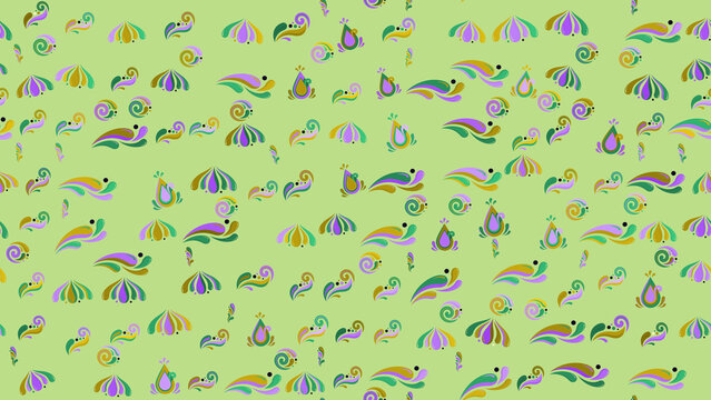 Seamless pattern of abstract colorful shapes