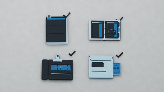 A dunning notice initiates collection as arrears accrue, with each document added in turn toward repayment and ledger reconciliation. Flat 3D style.