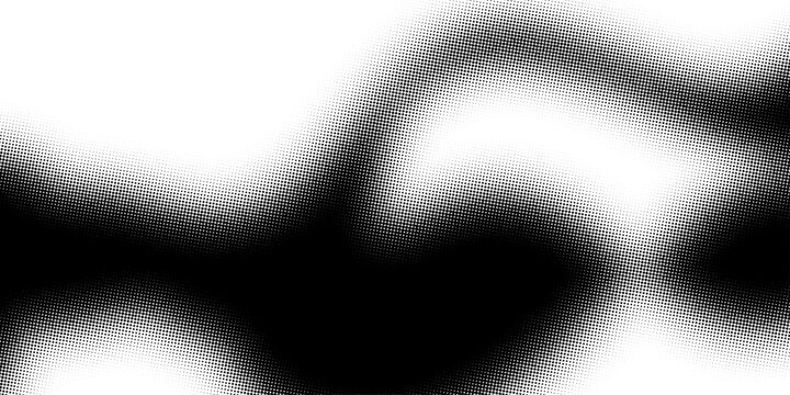 High-Quality Vector Halftone Dot Pattern Radiant Burst in Black and White, Ideal for Marketing Banners and Product Backgrounds. Grunge halftone gradient background. Faded grit noise texture. 