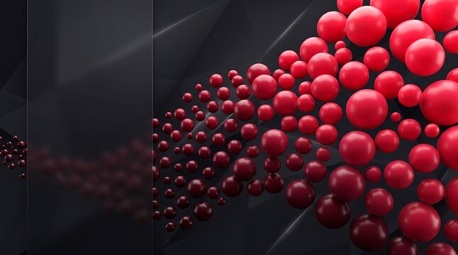Bold Crimson Red 3D Geometric Sphere Array Background