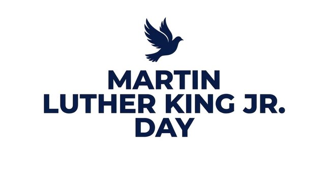 Martin luther king jr day isolated on white background