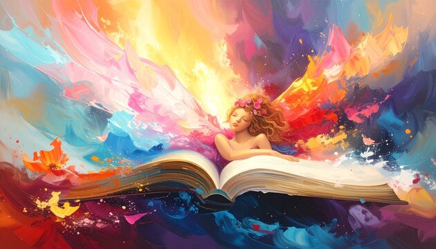 magic book with magic light