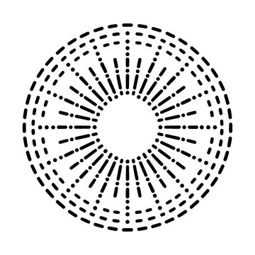 Minimal Geometric Sun Mandala Circle Vector Design 