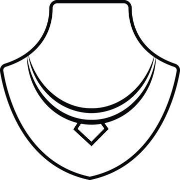 Necklace Mannequin Bust Jewelry Display Stand Icon Line Art Vector Illustration in AI EPS SVG PNG