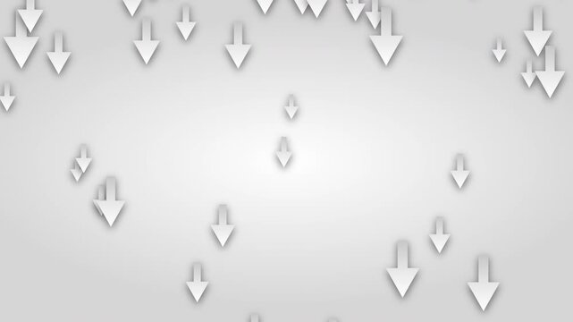 Animated falling red and white arrows symbolizing a stock market crash and economic recession.