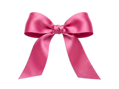 Artistic pink silk bow ribbon element