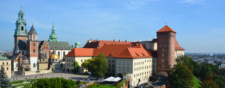 Detail of the Wawel Castle is a castle residency located in central Krakow, Poland. Built at the behest of King Casimir III the Great 