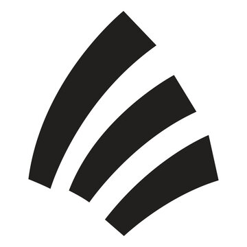 Abstract Geometric Curved Stripes Dynamic Logo Mark Modern Wave Vector Illustration in AI EPS SVG PNG