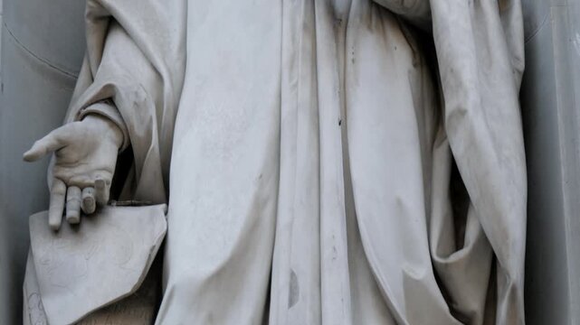 Statue of Paolo Mascagni at Uffizi Gallery in Florence - Close-up Marble Sculpture of Italian Anatomist, Italy