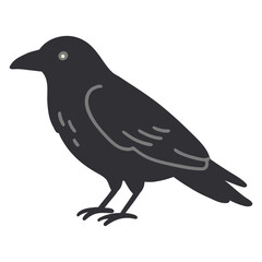 Obraz premium Hand-Drawn Halloween Crow Illustration for Spooky Season Commercial Designs