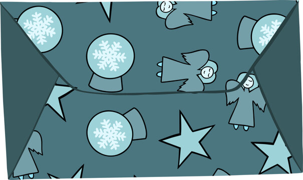 Vector isolated illustration of Christmas holiday correspondence.