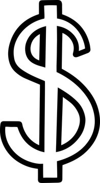 Vector isolated illustration of dollar icon.