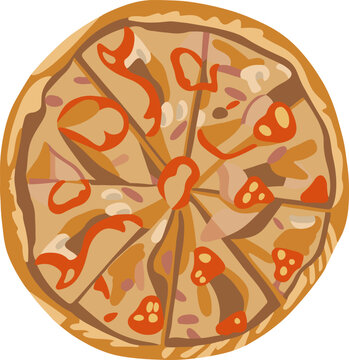 Vector isolated illustration of pizza.