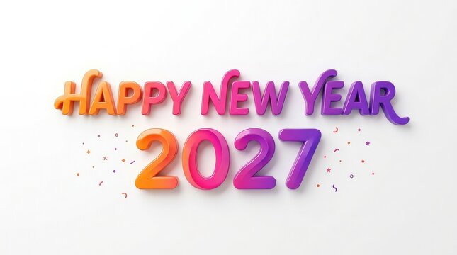 Happy new year 2027 isolated on white background