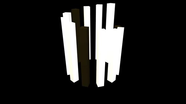 Minimalist Glowing Pillars In Circular Motion For Data Background