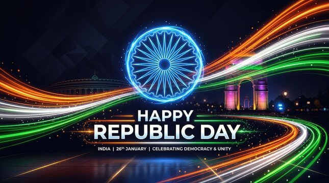 Happy republic day india celebration background