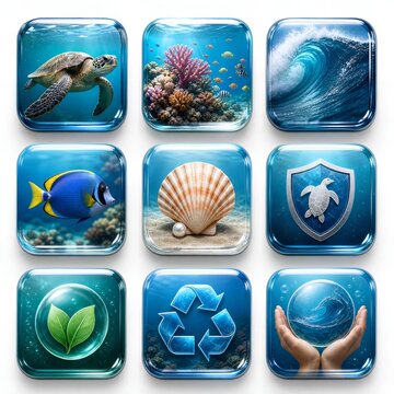 vector set of sea shells