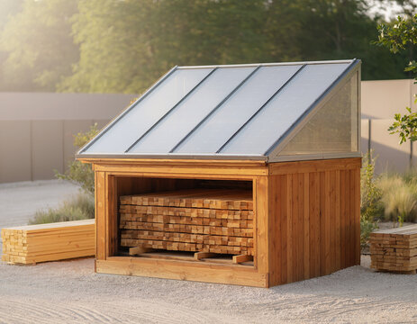 Solar Heated Lumber Drying Kiln at Sustainable Woodworking Facility