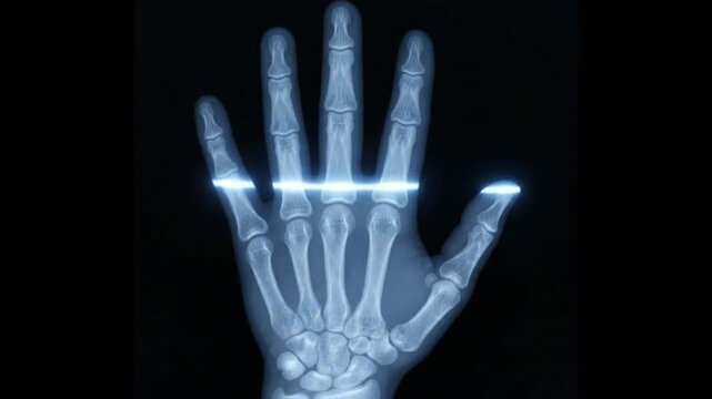 Radiograph of Human Hand with Ring on Finger Medical X ray Close up