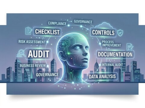 Artificial intelligence head with digital audit and business compliance labels