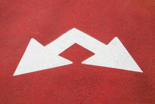 double arrow on red floor