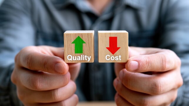 Balancing quality and cost with up and down arrows
